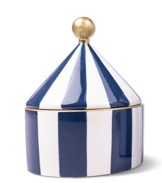 Ceramic Trinket Box Navy Stripe