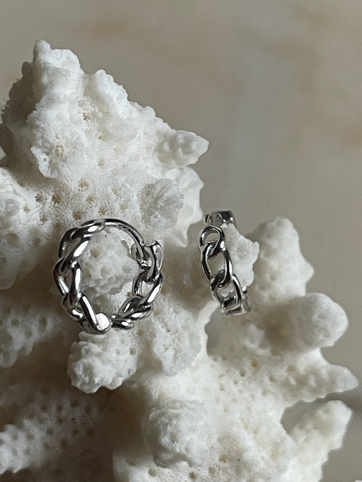 Aeris Chain Hoop Silver