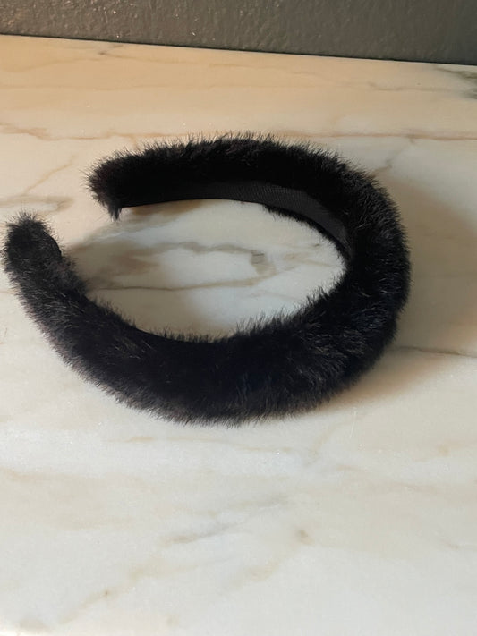 Furry Headband Black