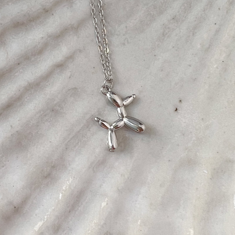 silver dog necklace