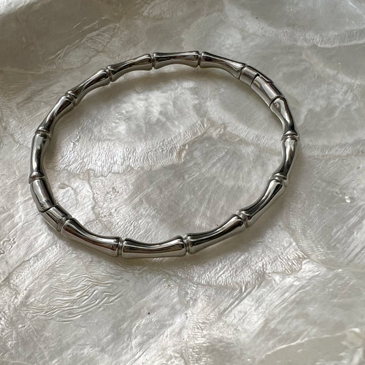 Bamboo bangle silver