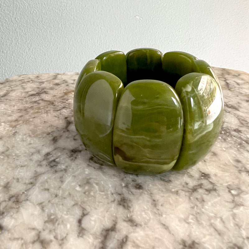 Block resin bracelet green