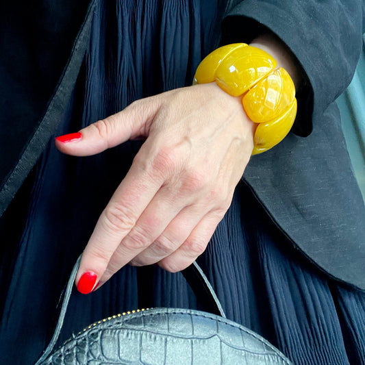 Block resin bracelet yellow