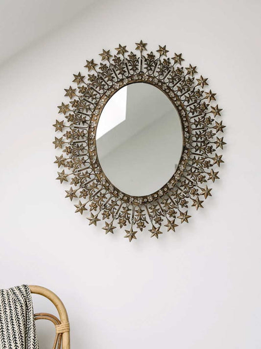 Stars oval mirror