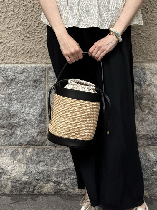 Raffia Bucket Bag Large