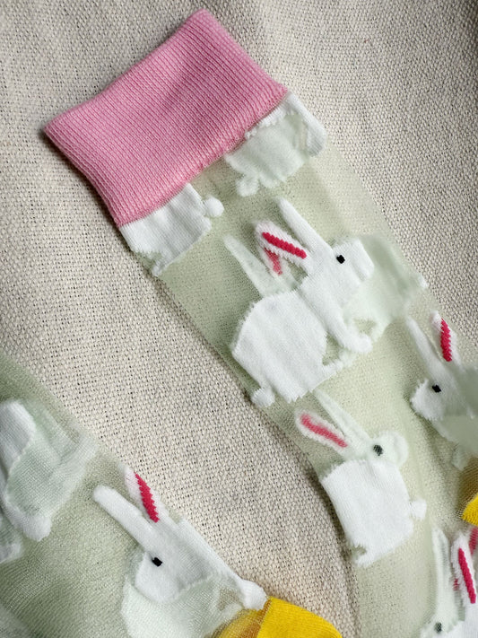 Jacquard Mesh Socks Bunny