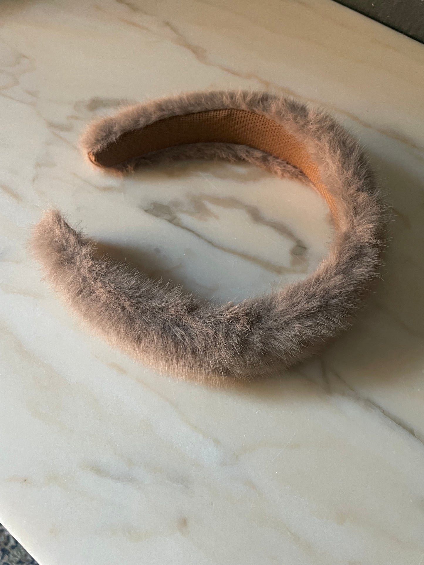 Furry headband brown