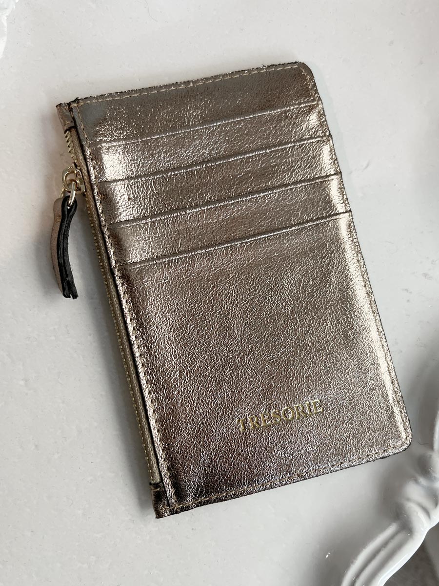 Leather card holder copper