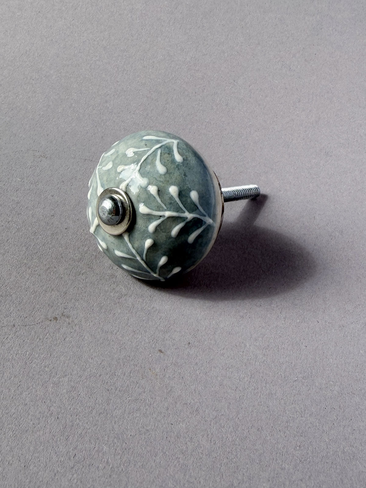 Ceramic Knob light blue floral