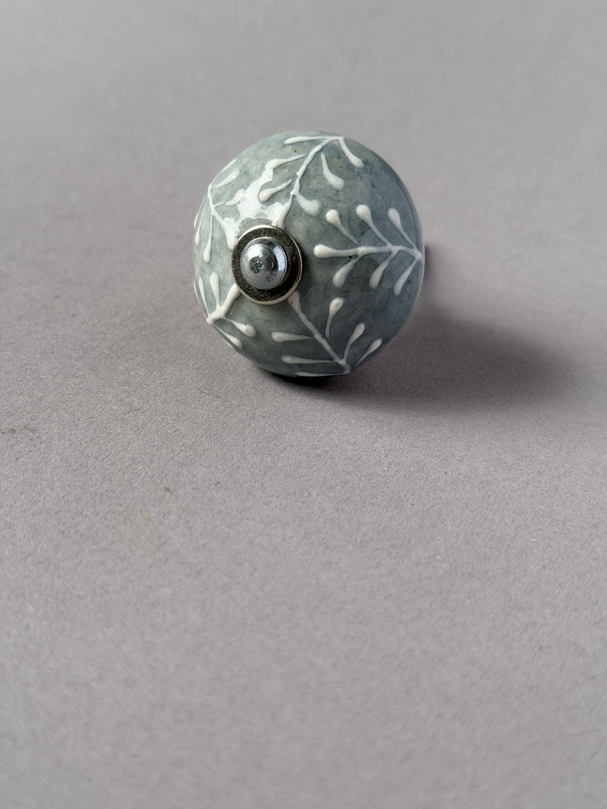 Ceramic Knob light blue floral