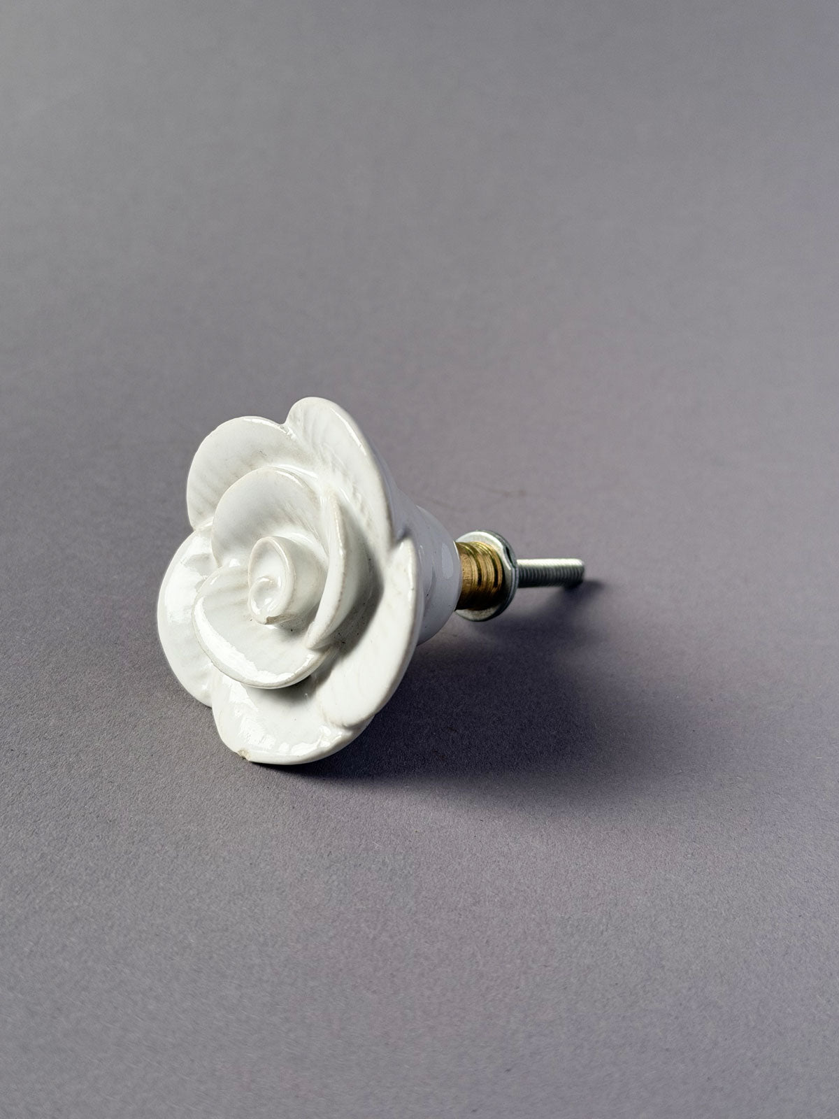 Ceramic Knob Rose White