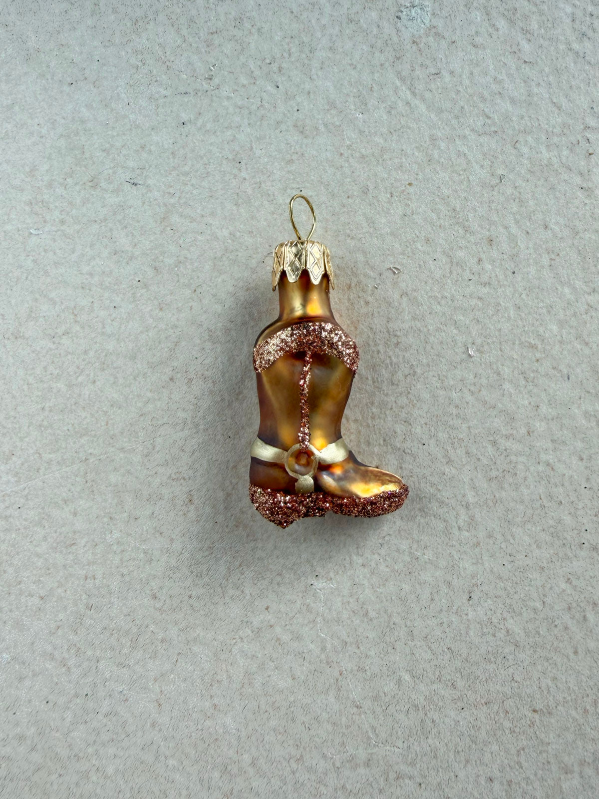 Cowboy Boot Glass Ornament