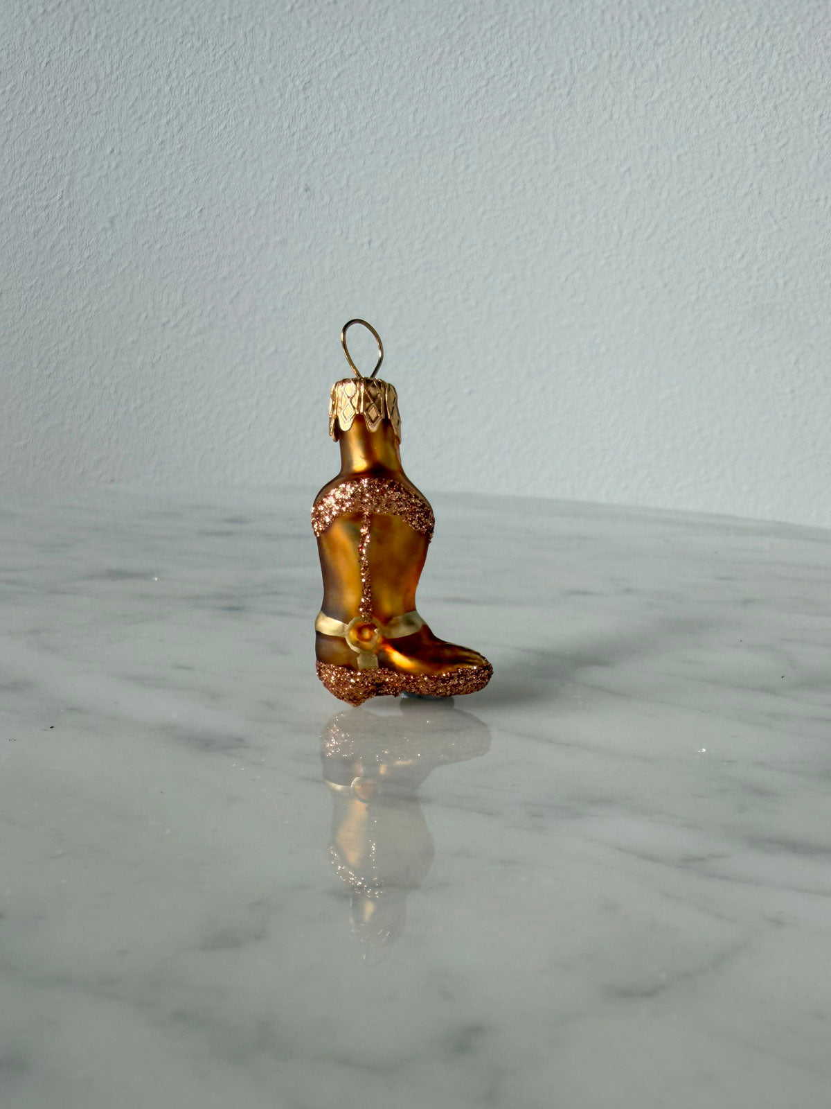 Cowboy Boot Glass Ornament