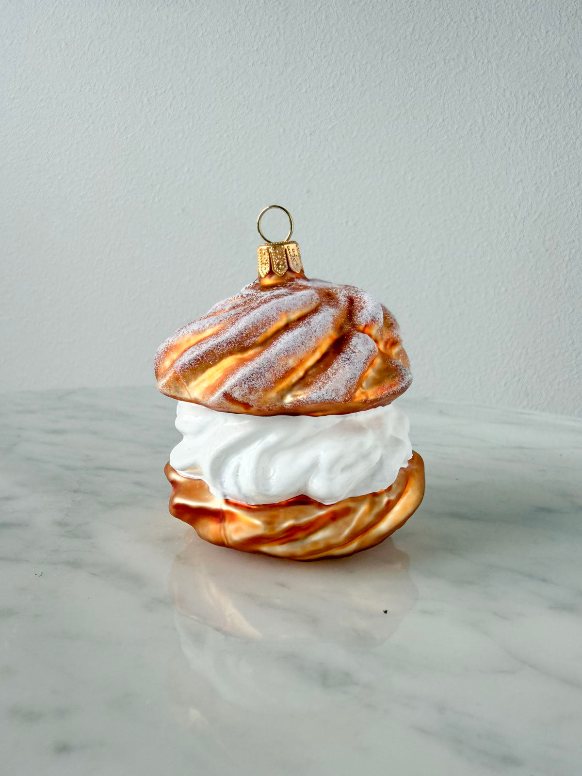 Cream Puff Glass Ornament