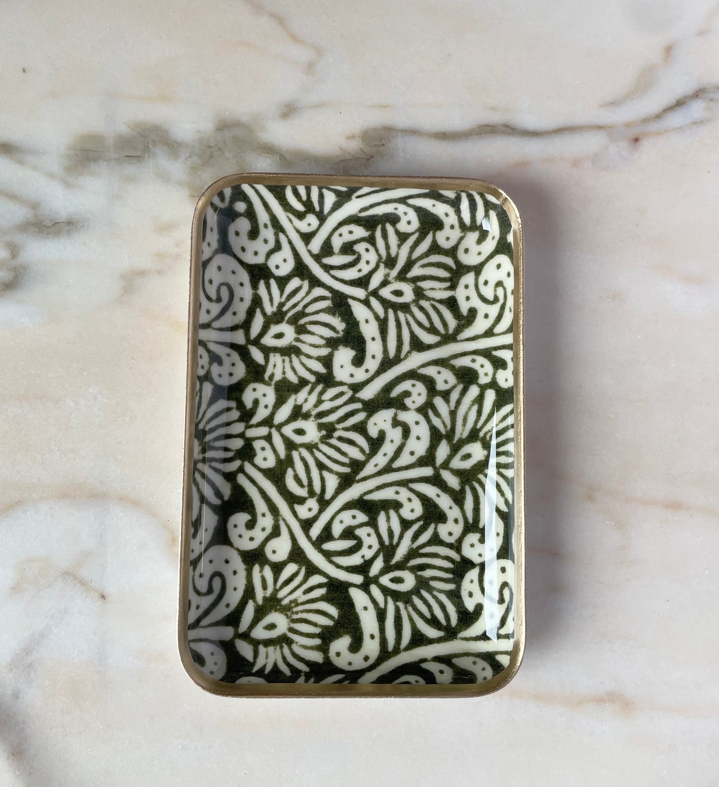 Mini tray Floral Dark Green