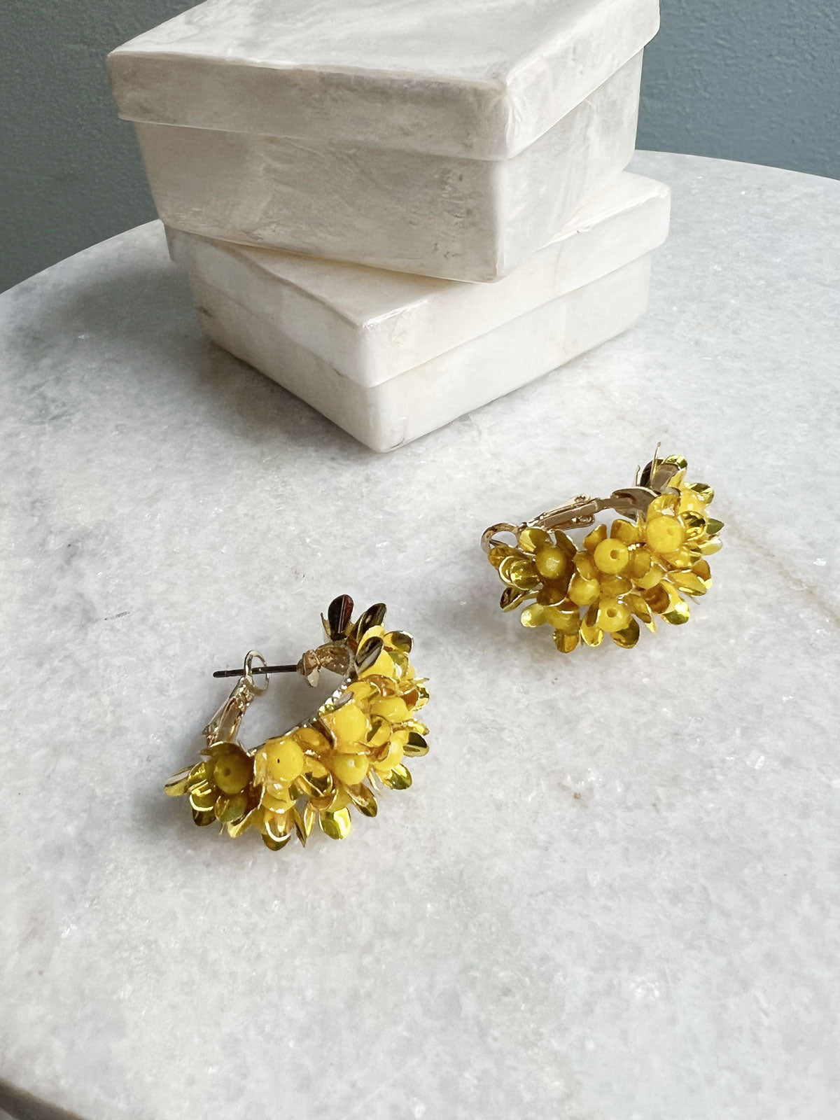 Dahlia earring yellow