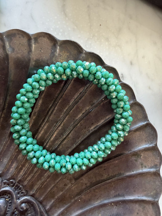 Daria hair & wrist band Teal Green