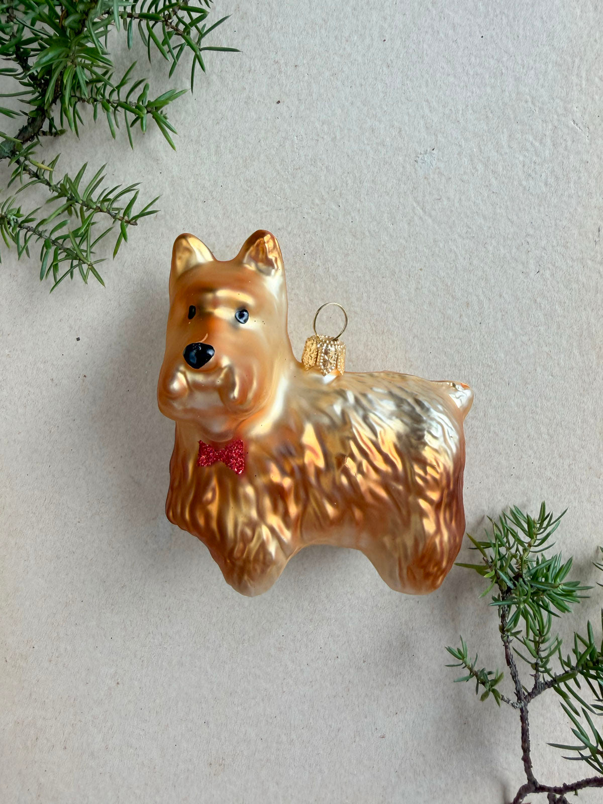 Terrier Glass Ornament
