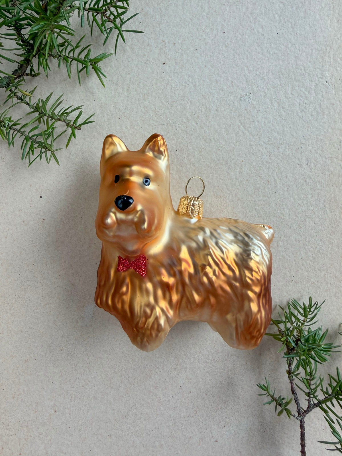 Terrier Glass Ornament
