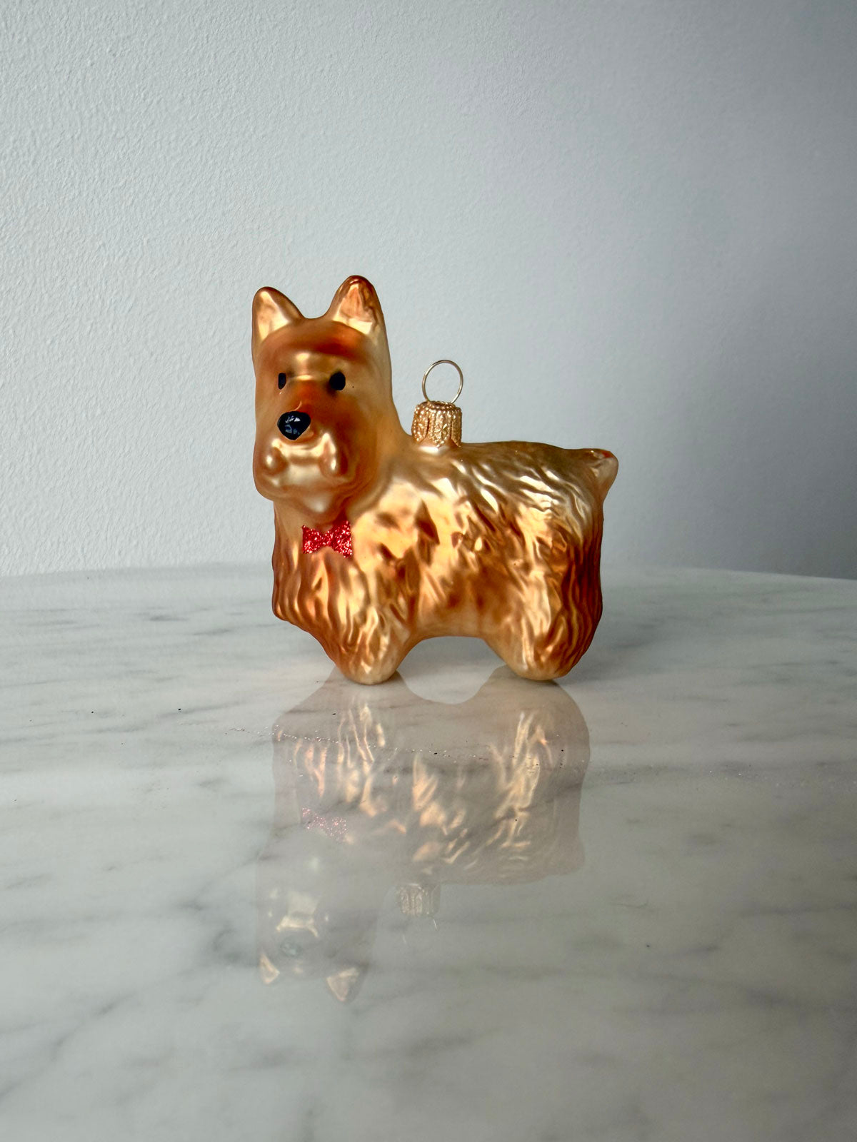 Terrier Glass Ornament
