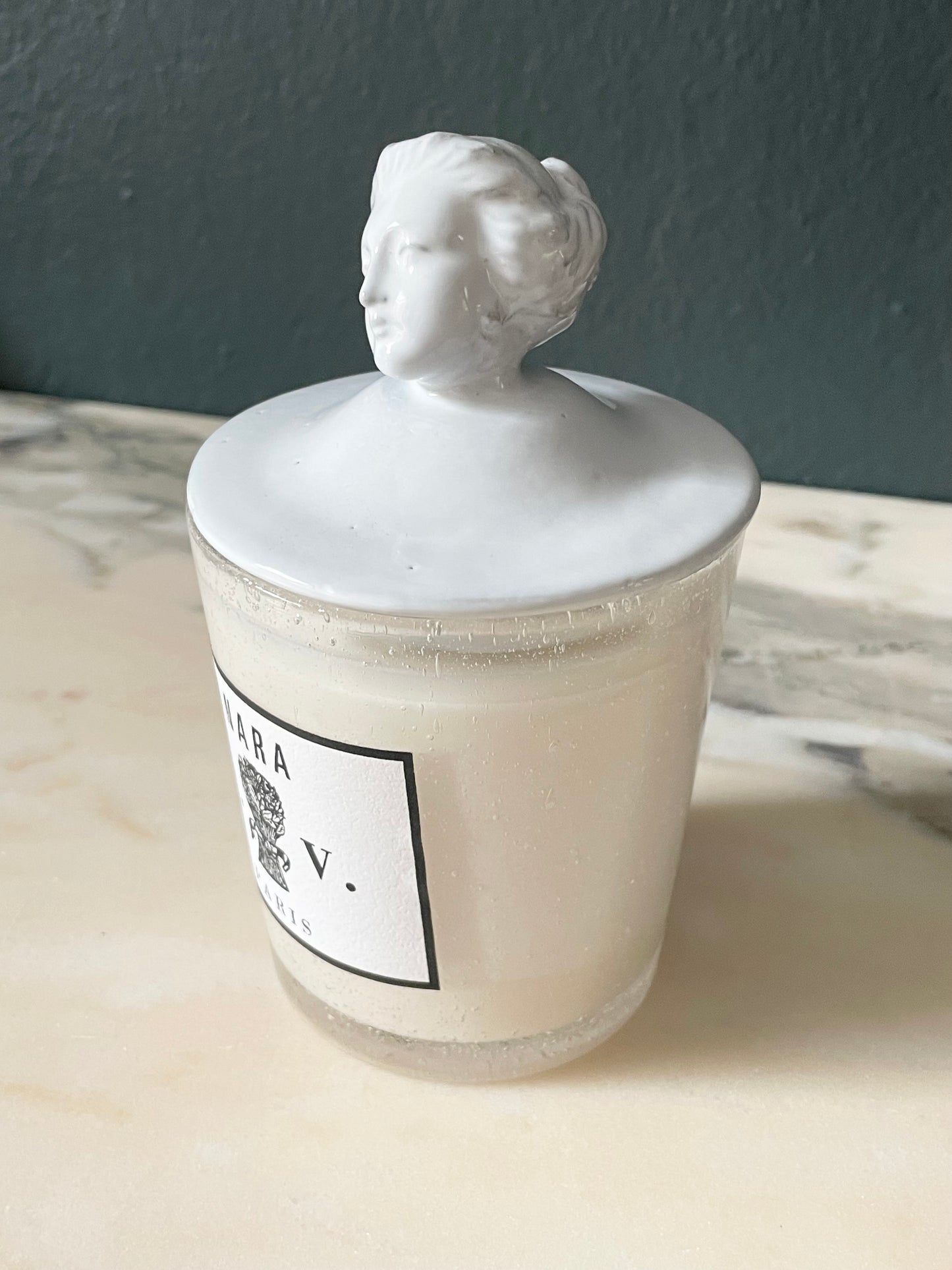 Marie Antoinette candle lid for glass candle