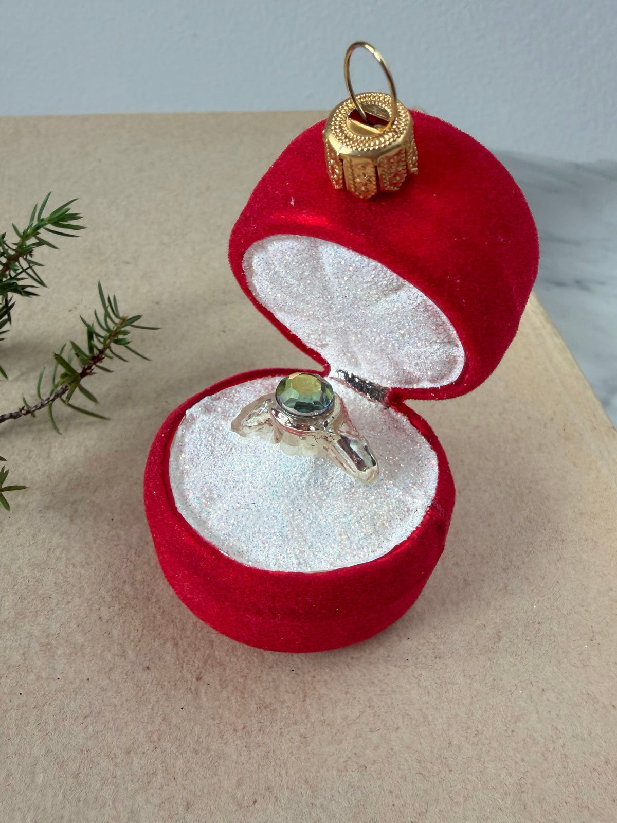 Ring Box Glass Ornament