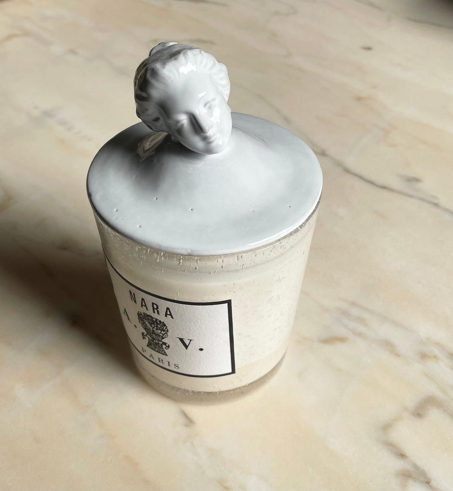 Marie Antoinette candle lid for glass candle