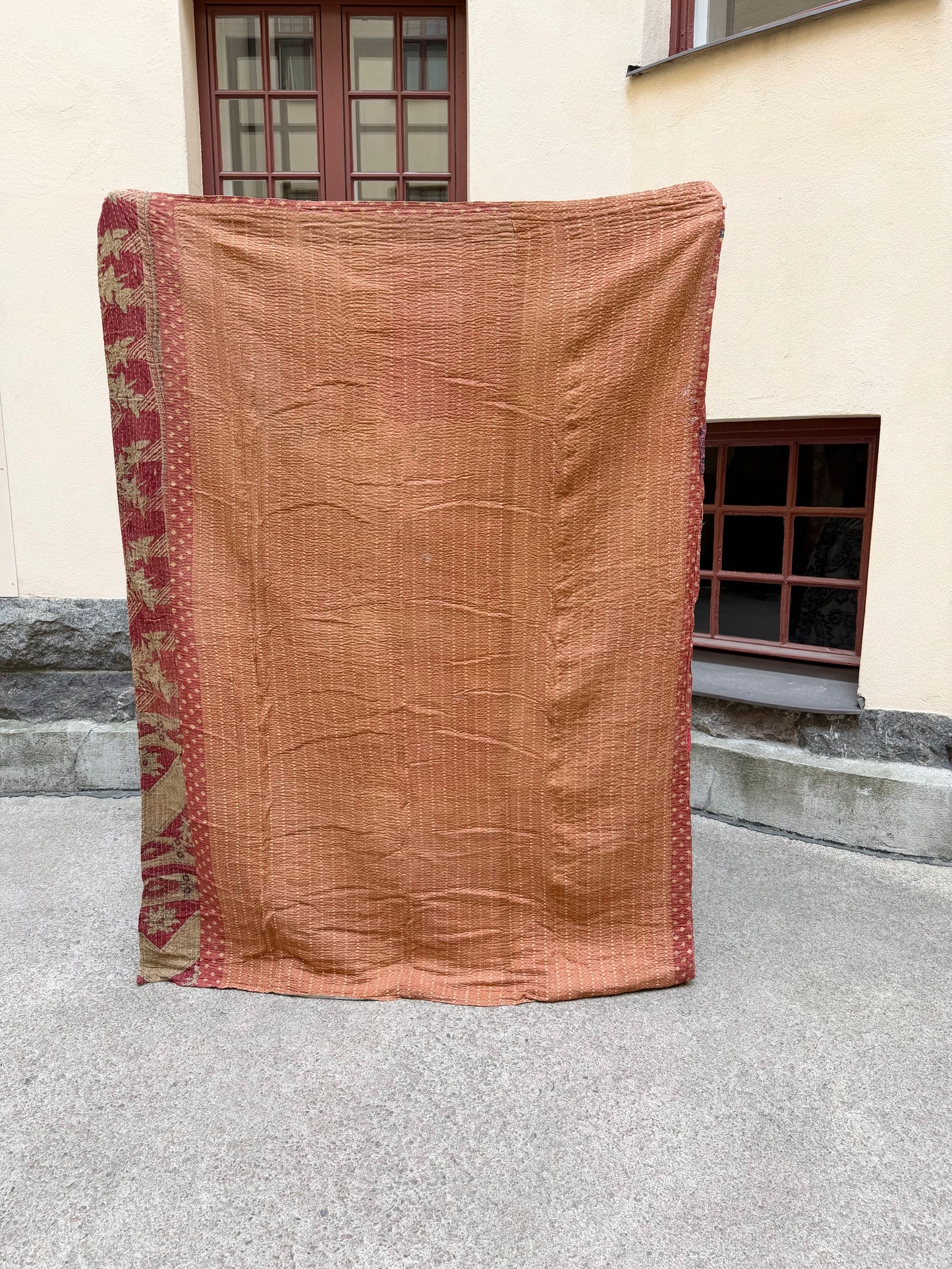 Kantha Quilt orange / beige