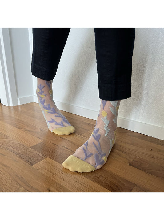 Jacquard Mesh Socks Fern