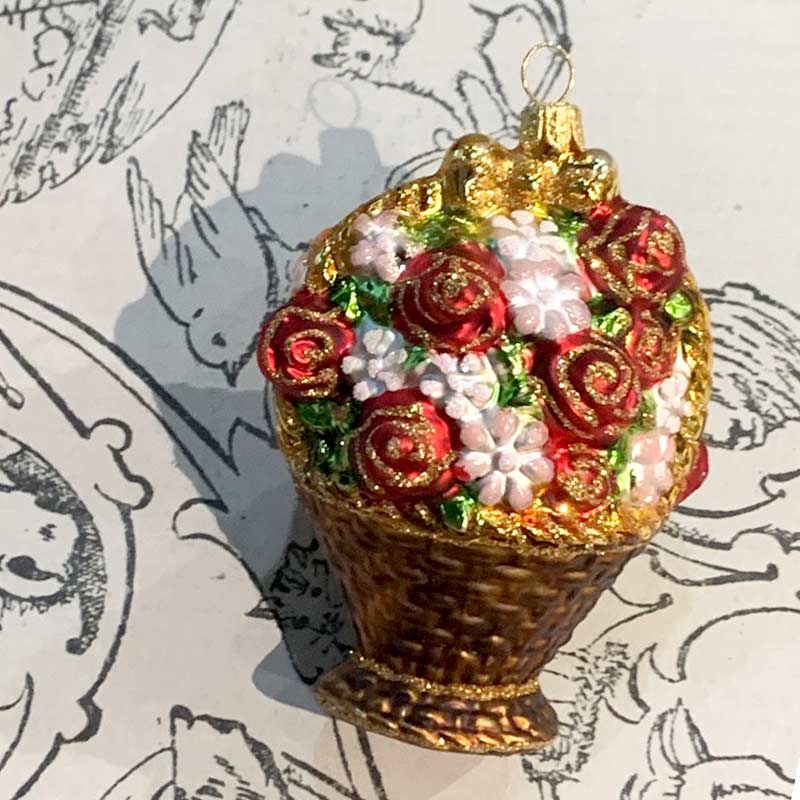 Large flower basket ornament