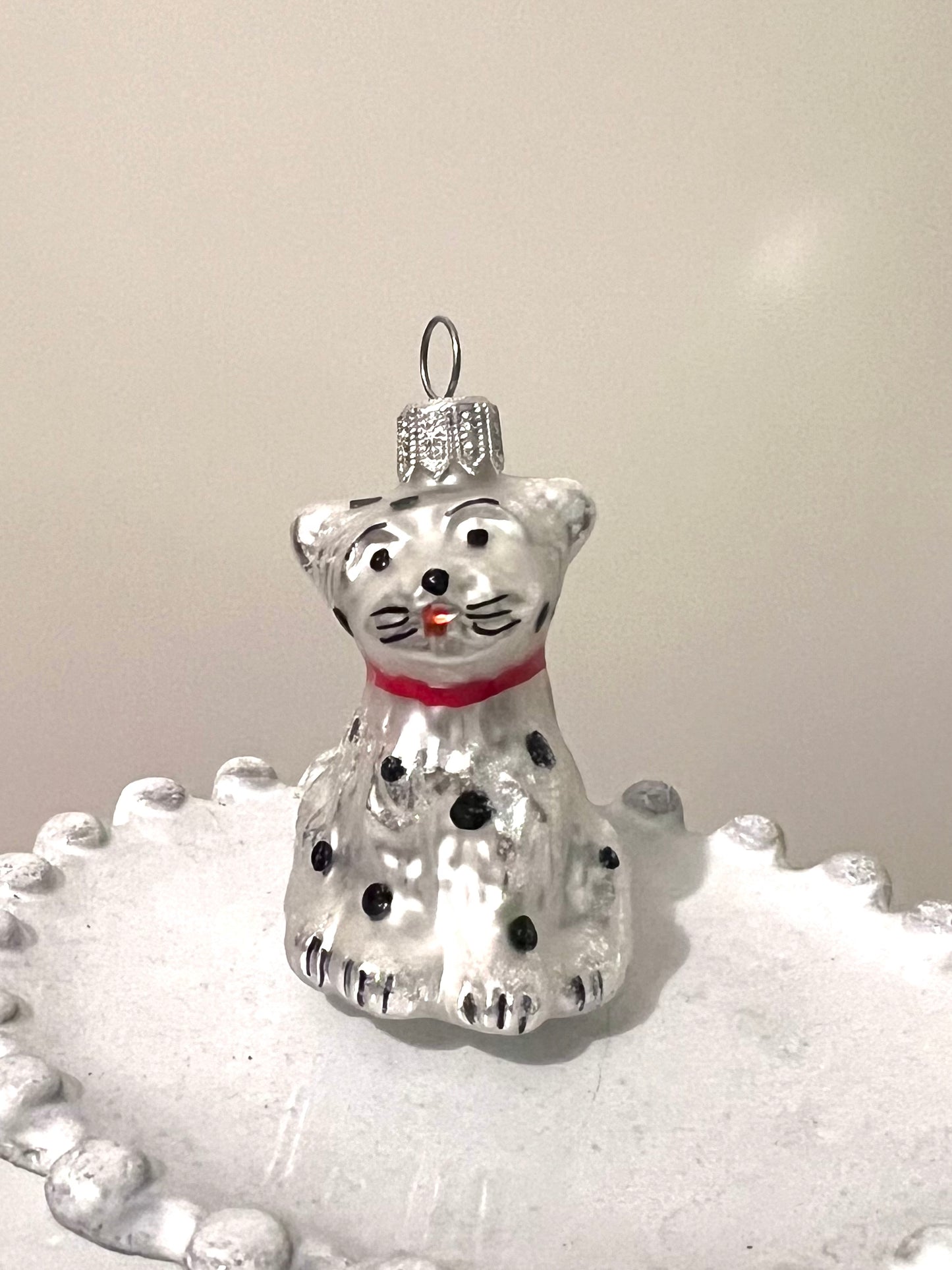 Silvery Dalmatian Dog Ornament