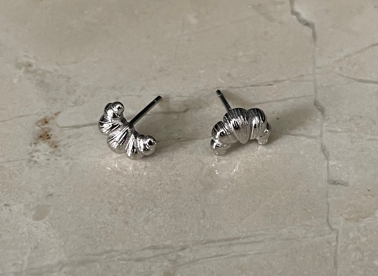 Croissant Studs Silver