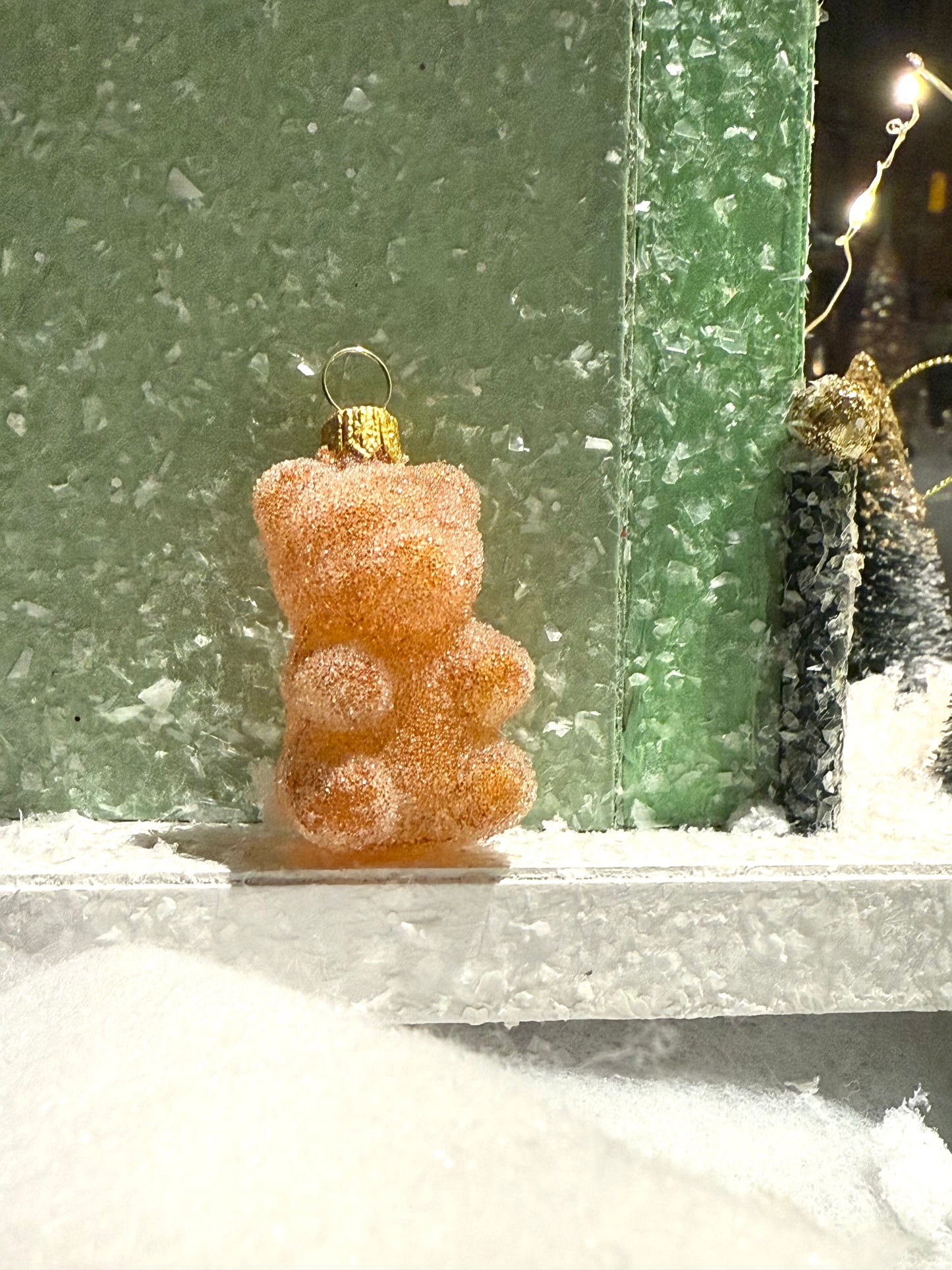 Orange Gummy Bear Glass Ornament