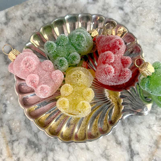 Green Gummy Bear Glass Ornament