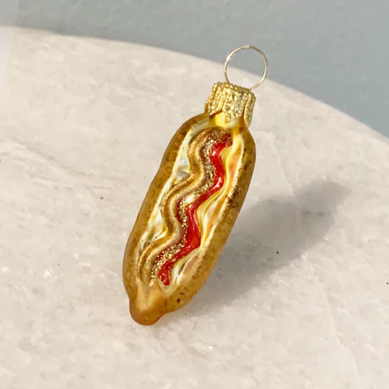 Mini hot dog ornament