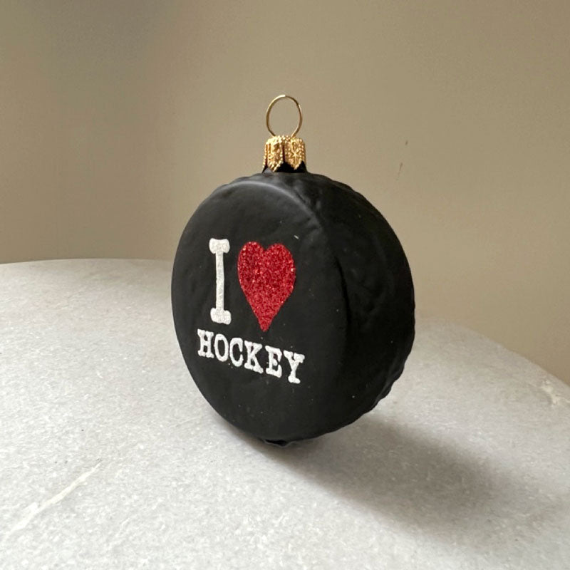 I <3 Hockey Puck Ornament