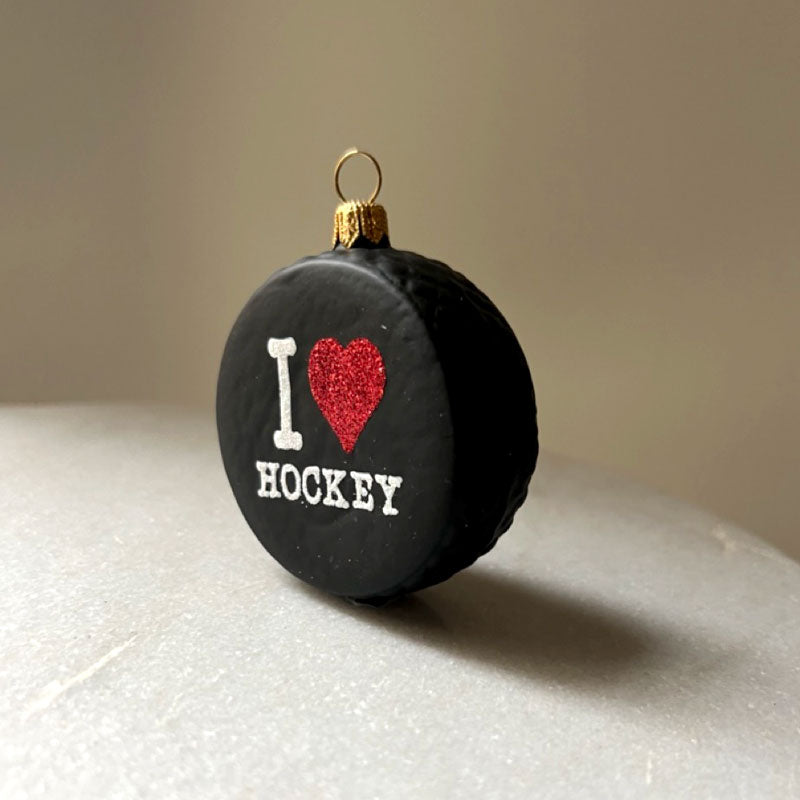 I <3 Hockey Puck Ornament