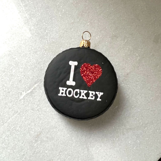 I <3 Hockey Puck Ornament