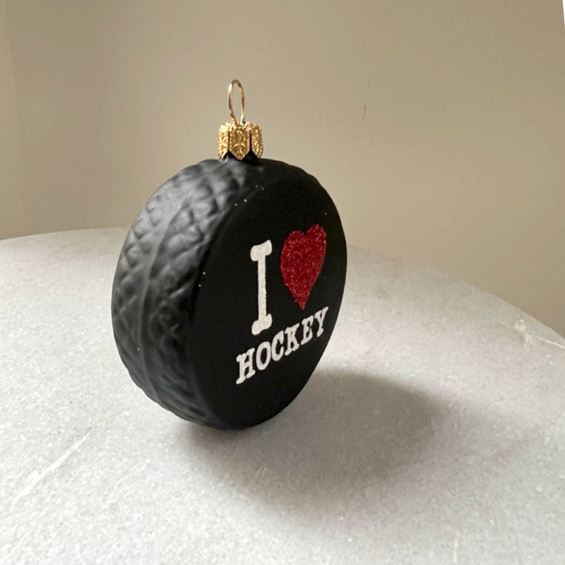 I <3 Hockey Puck Ornament