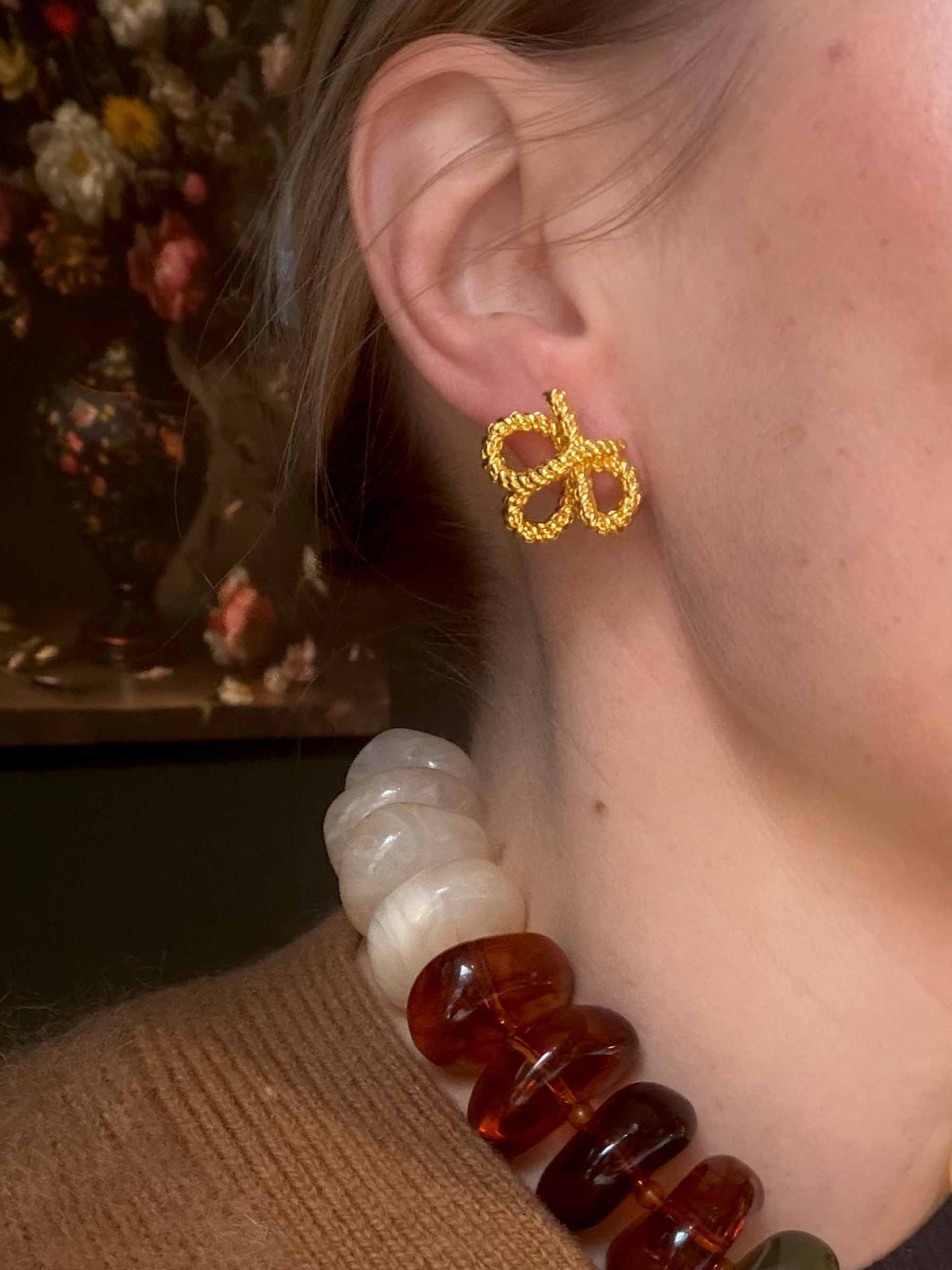 Gold-tone Margot earrings with sculptural looped design