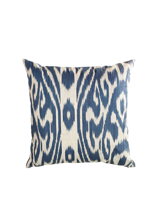 Ikat cushion cover denim blue