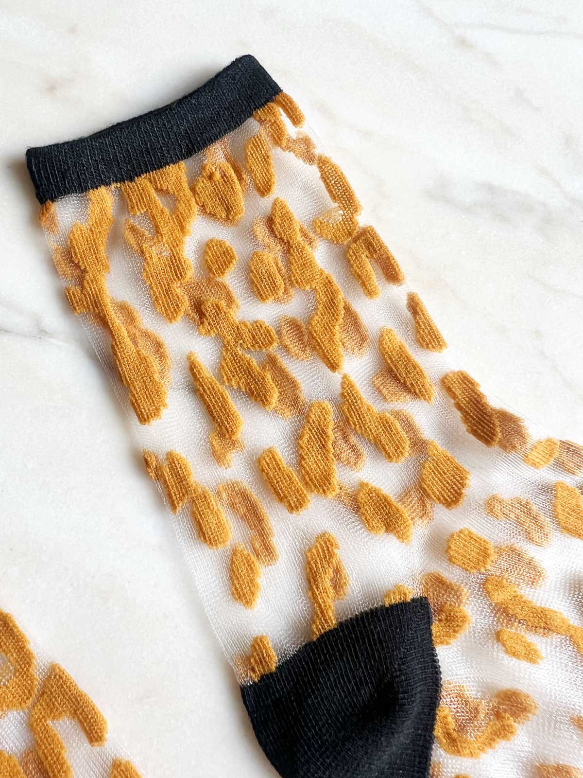 Jacquard Mesh Socks Leo Orange