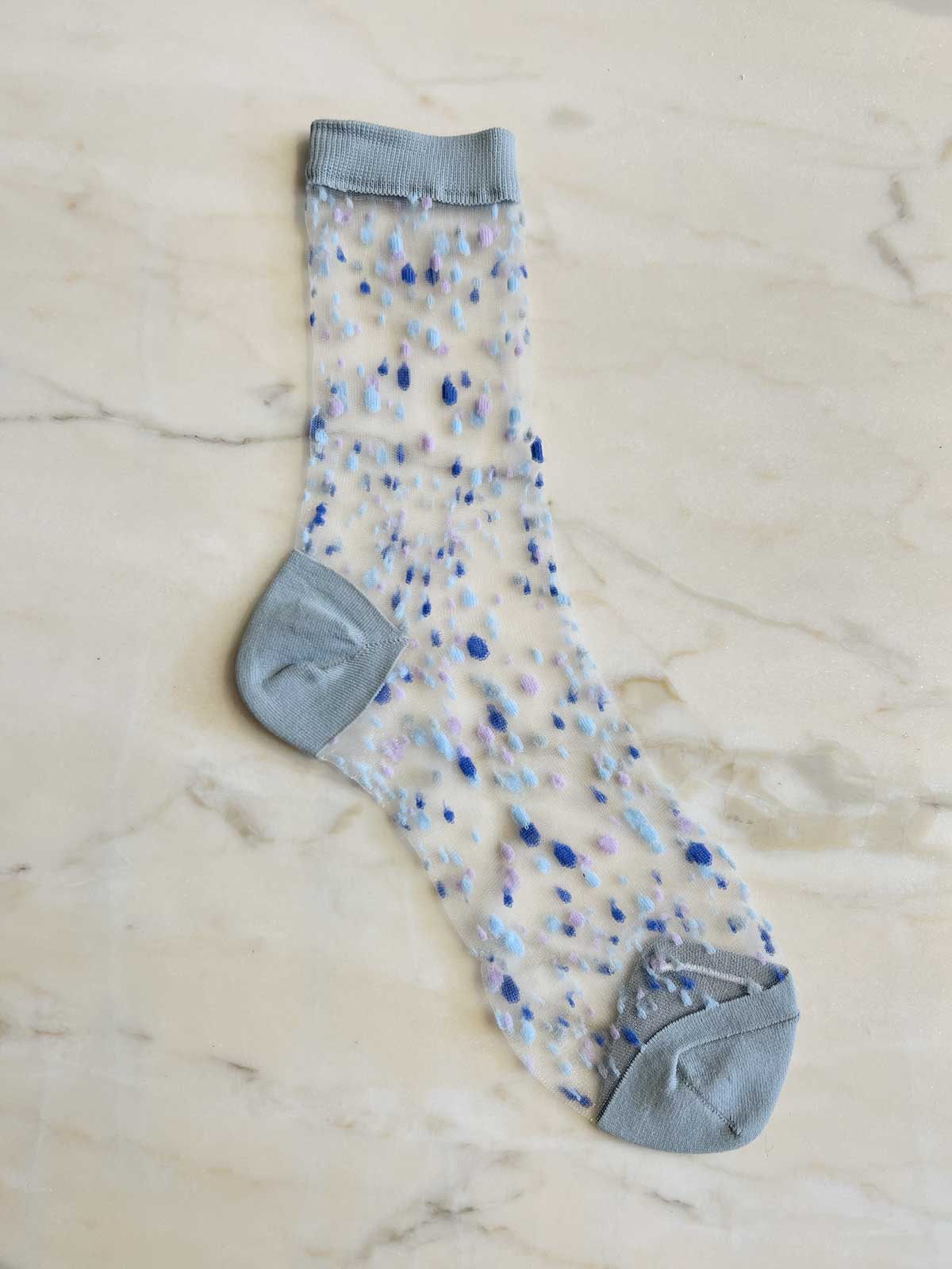 Jacquard Mesh Socks Confetti blue