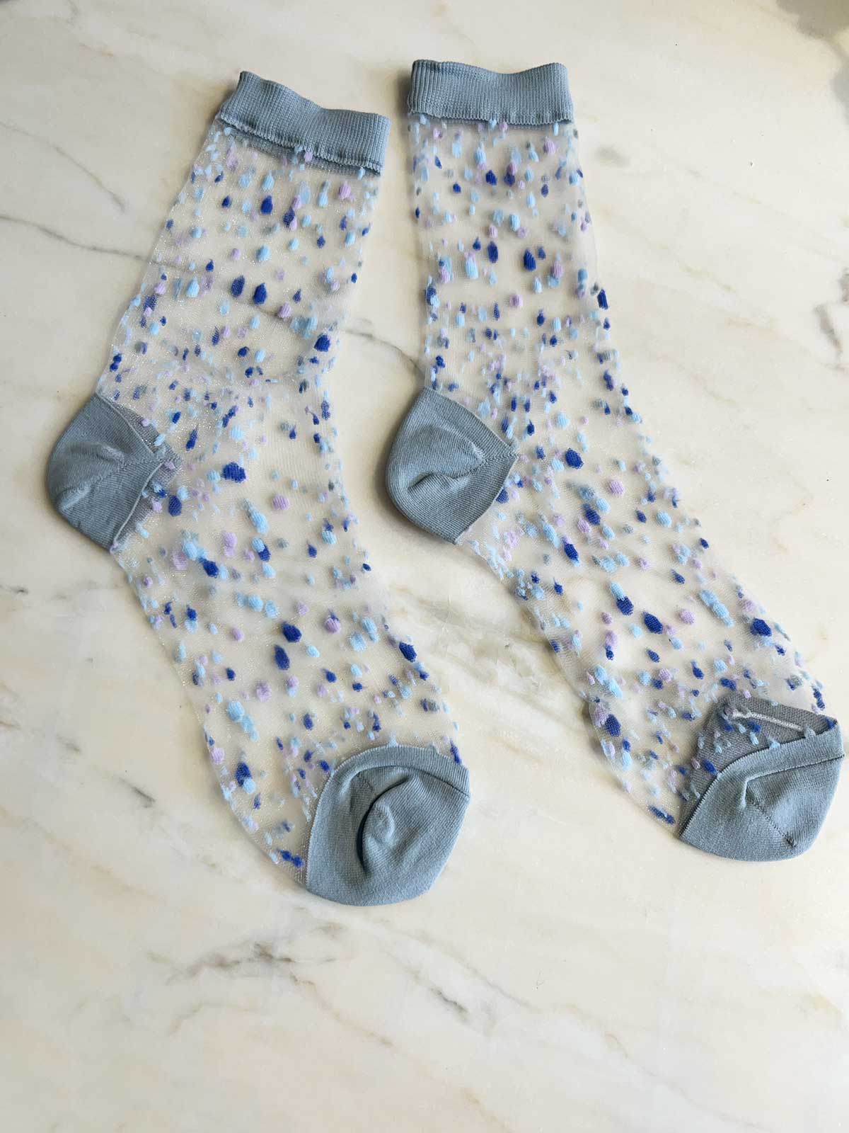 Jacquard Mesh Socks Confetti blue