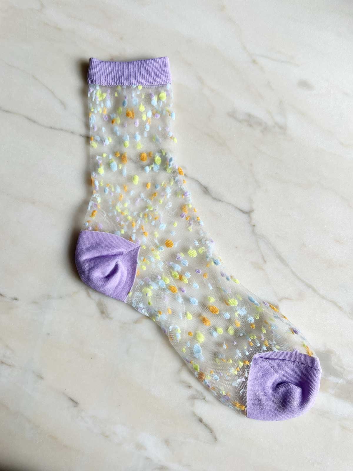 Jacquard Mesh Socks Confetti Lilac