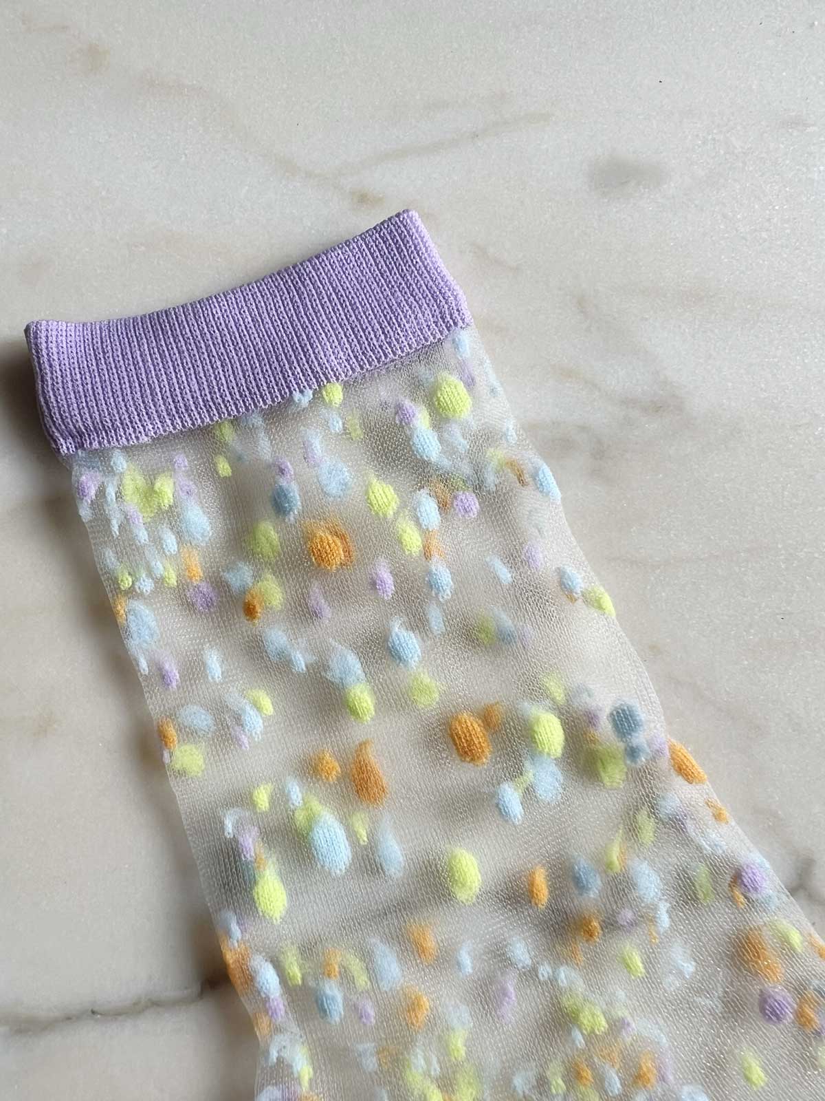 Jacquard Mesh Socks Confetti Lilac