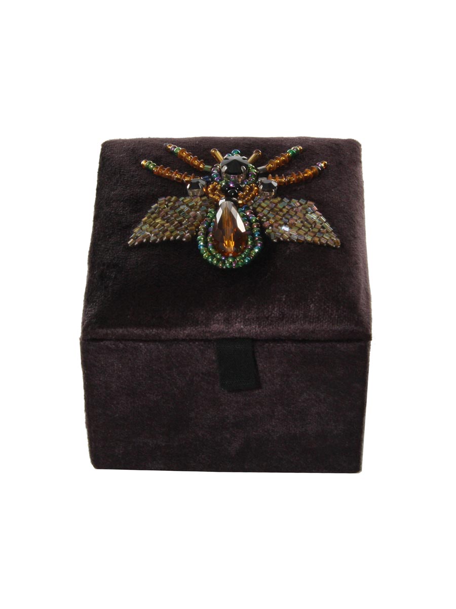 Velvet jewellery box bee