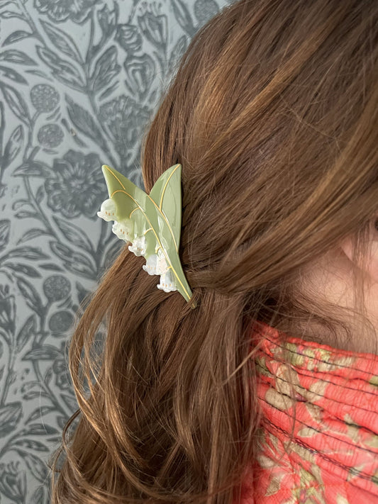 Lily of the valley hair claw