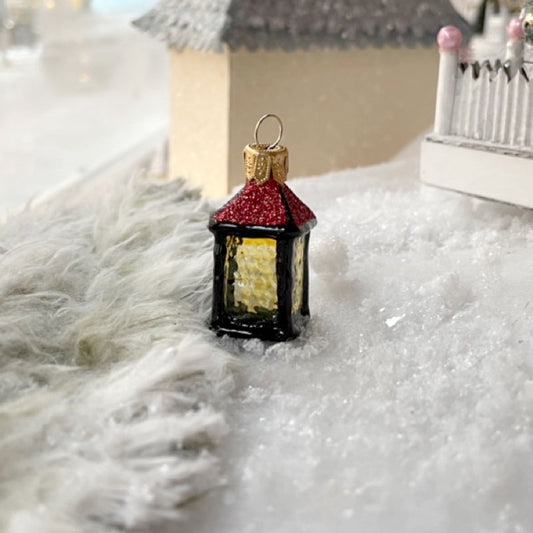 Mini lantern Ornament, red roof