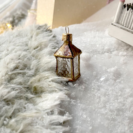 Mini lantern Ornament, clear glass